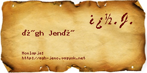 Ágh Jenő névjegykártya
