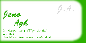 jeno agh business card
